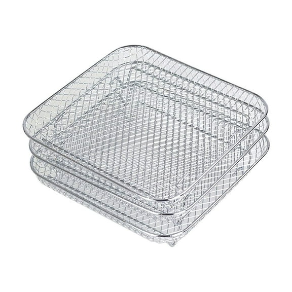 8.27 x 8.27 Inch Square Air Fryer Rack, Set of 3, Stackable Multi-Layer Stainless Steel Dehydrator Rack, Square Air Fryer Accessories