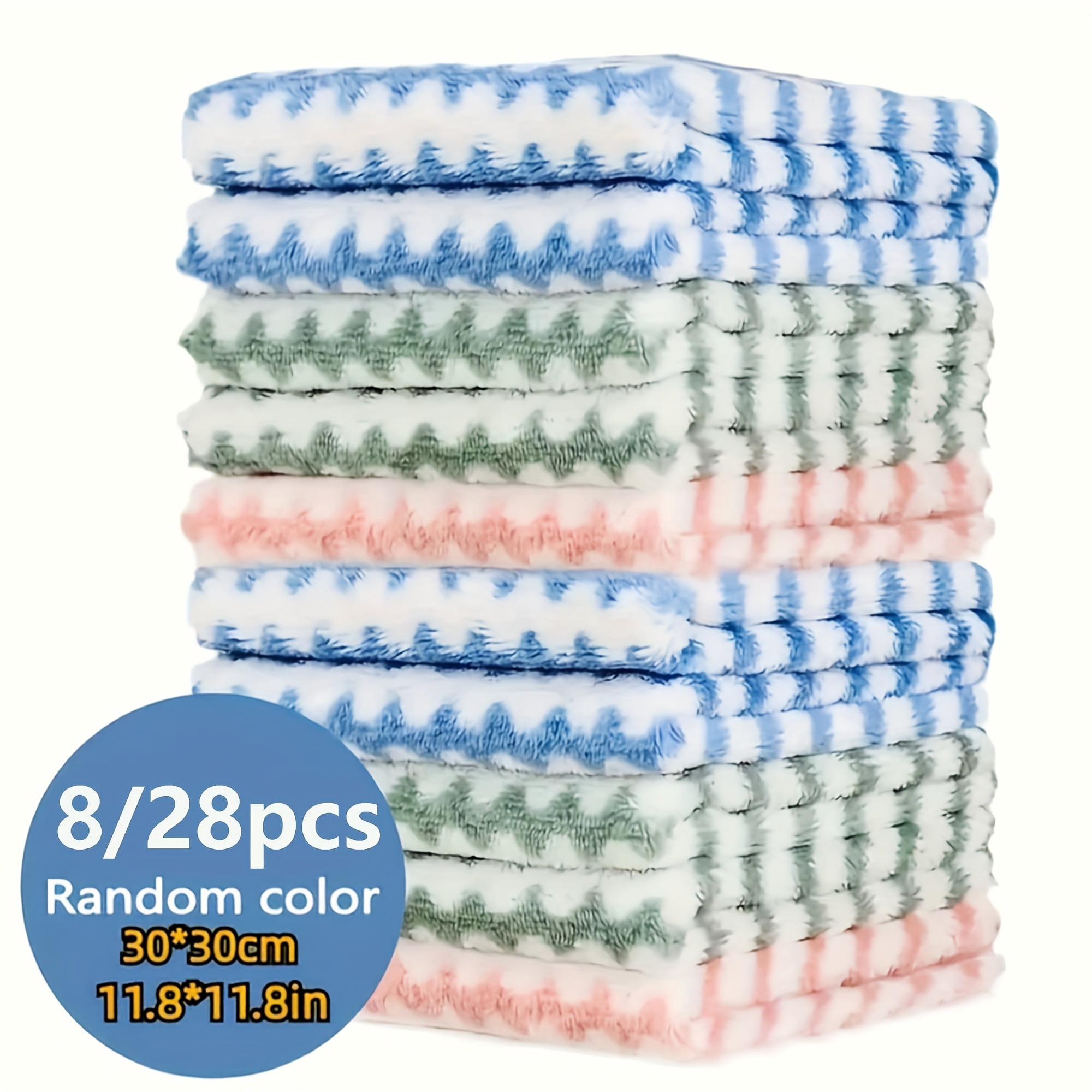 8/28Pcs Thickened Microfiber Kitchen Rags, Extra Strong Washable ...