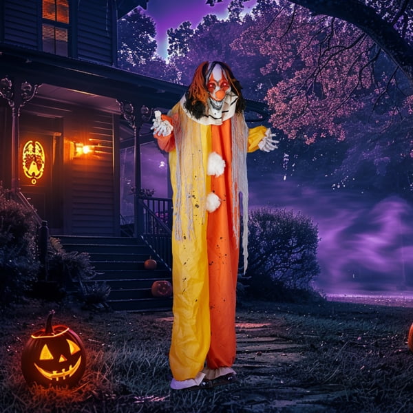 8.2FT Halloween Standing Decoration, Sensor-Activated , Weather-Resistant Synthetic Fiber & Iron for Yard/Garden