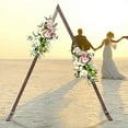 thumbnail image 1 of 8.2FT Wooden Wedding Arch for Ceremony, Retro Triangle Wood Arbor Backdrop Stand for Rustic Wedding Ceremony Party Proposal Garden Beach Forest Arch Decorations, 1 of 7