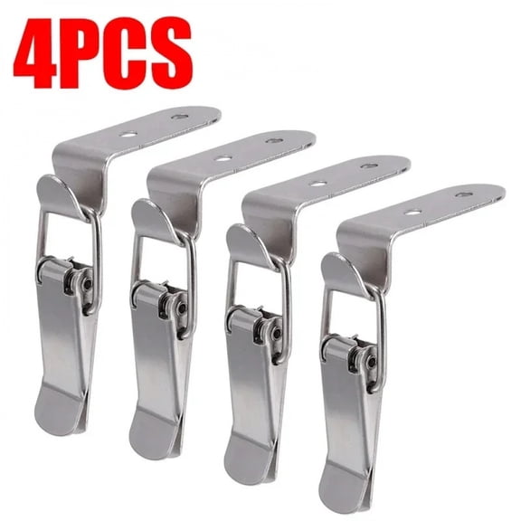 8/2PCS 90 Degree Duck-mouth Buckle Hook Lock Silver Metal Spring Hasp Latch Catch Clamps Wooden Box Loaded Draw Clasp Hardware