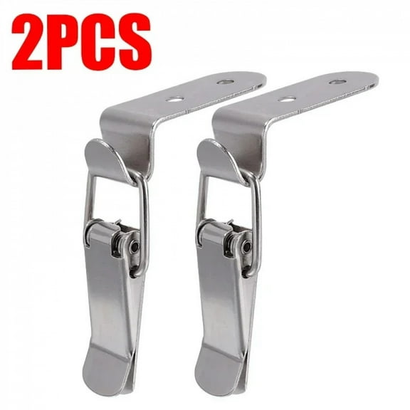 8/2PCS 90 Degree Duck-mouth Buckle Hook Lock Silver Metal Spring Hasp Latch Catch Clamps Wooden Box Loaded Draw Clasp Hardware