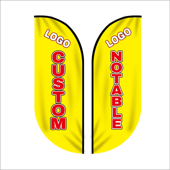 8.2ft / 2.5m Custom Feather Flag Kit with Poles In Ground for Store