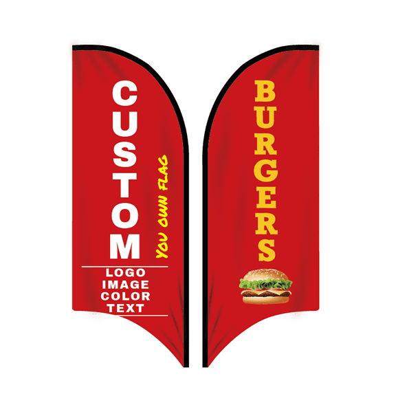 8.2ft / 2.5m Custom Feather Flag Kit with Poles Outdoor for Event