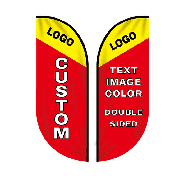 8.2ft / 2.5m Custom Feather Flag Kit with Poles Outdoor for Retail