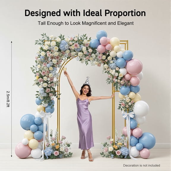 8.2ft Classic Garden Style Backdrop Stand Pipe Kit for Weddings, Birthday Parties, Engagements, Bachelorette Parties, Graduation Season