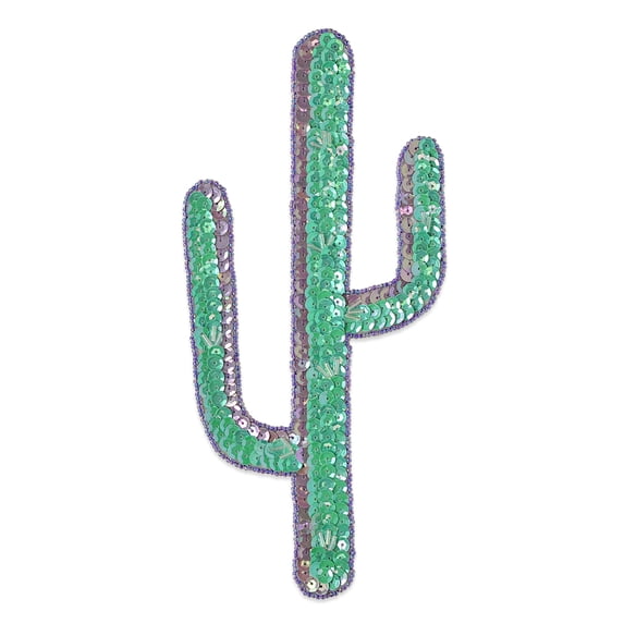 8 3/4" x 4" Cactus Sequin Applique/Patch