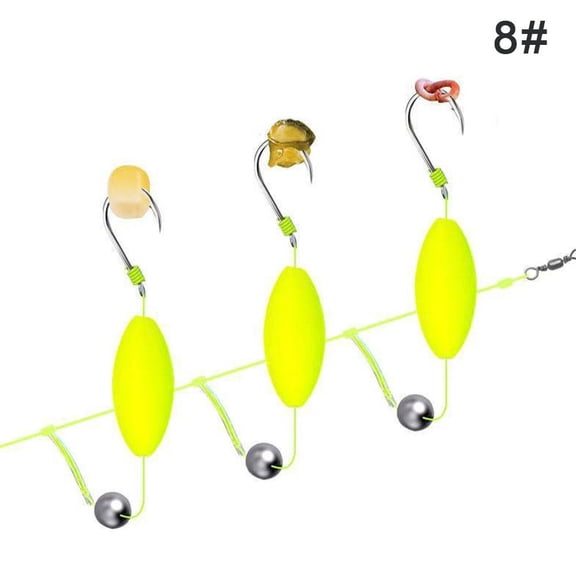 8# 3-Hook Fishing Rig with Anti-Bottom Design - Ready to Use Fishing Line Assembly for Sea, Pit, and Lure Fishing