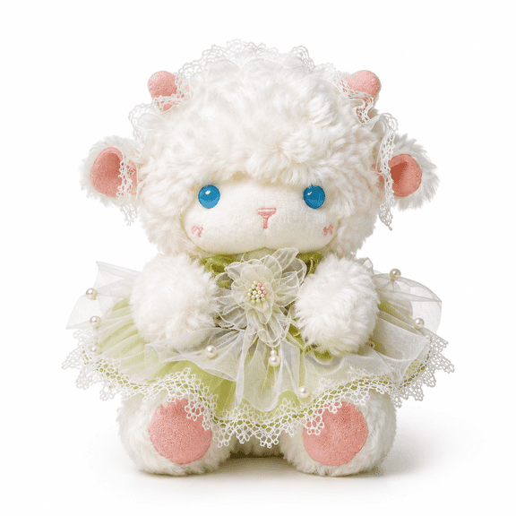 8.3 Inch Lamb Plush Toy in Lace Dress, Cute Sheep Stuffed Animal with Tulle Skirt, Soft Small Lamb Doll for Birthday Gift, Easter Basket, Room Decor, Desk Display and Collectible Plush
