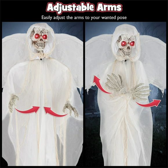 8.3 ft Bewitching Halloween Haunted Angel with Glowing Eyes, Moving Wings, Perfect for Indoor/Outdoor Decor