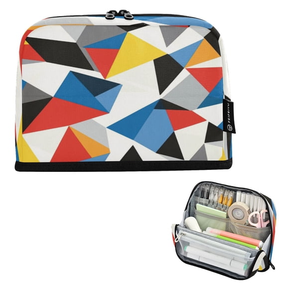 8.3"x5.9" Large-Capacity Multi-Pocket Vertical Pencil Case Color Clash