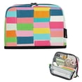 thumbnail image 1 of 8.3"x5.9" Large-Capacity Multi-Pocket Vertical Pencil Case Colorful Squares, 1 of 7