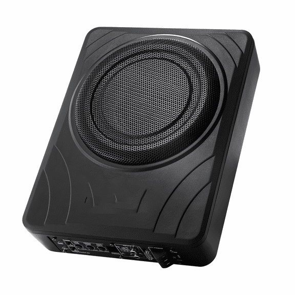 8" 300W Car Subwoofer Under Seat, Slim Powered Bass Subwoofers, Low Profile Audio Sub with Amplifier, High/Low Input & Volume Control for Car Truck RV
