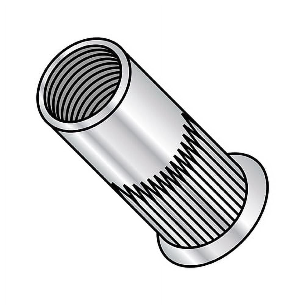 8-32-.080 Small Head Ribbed Threaded Insert Rivet Nut Aluminum Cleaned and Polished (Pack Qty 1,000) BC-LA-08080S