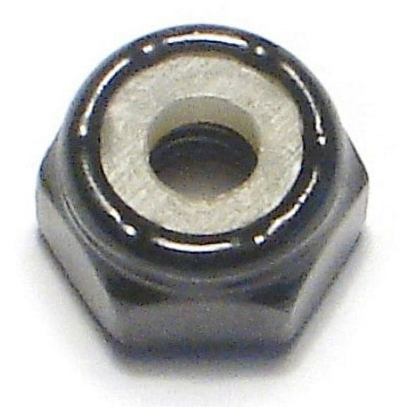 #8-32 Black Zinc Plated Steel Coarse Thread Nylon Insert Lock Nuts (15 pcs.)