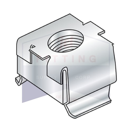 8-32 Cage Nuts | Free Floating Square Nut within a Spring Steel Cage | Square Nut: Low Carbon Steel | Cage: Treated Spring Steel Zinc Plated | C7931-632-3 (Quantity: 1000)