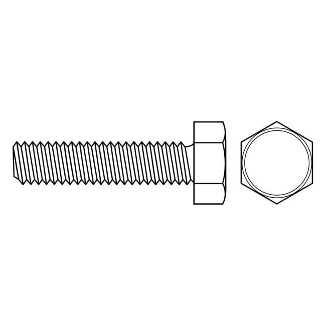 #8-32 x 2 in External Hex Hex Machine Screw, Zinc Plated Steel, 100 PK