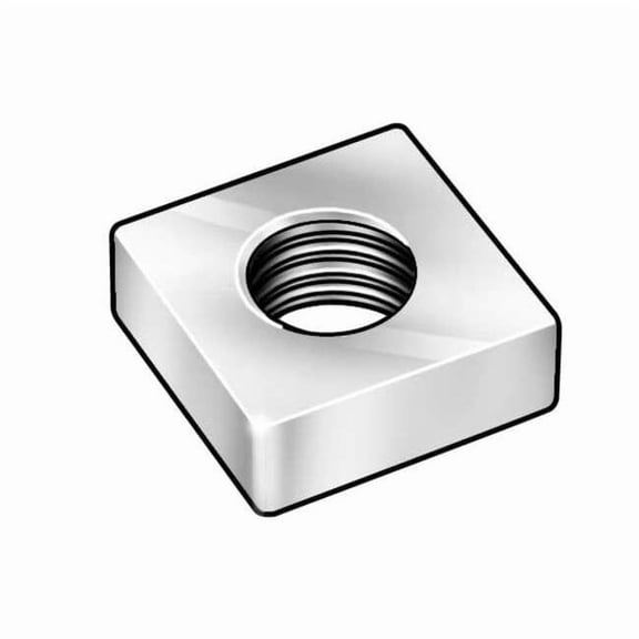 No 8-32 Steel Zinc Plated Finish Machine Screw Square Nut, 100 PK