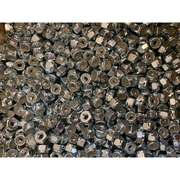 8-32 Zinc Nylon Insert Stop Lock Nut - 100 Pieces