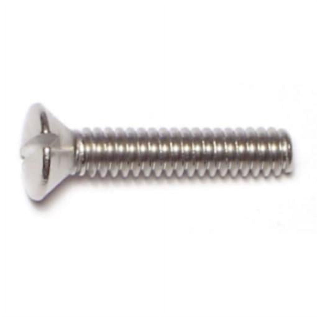 #8-32 x 1" 18-8 Stainless Steel Coarse Thread Slotted Oval Head Machine Screws MSOSS-112