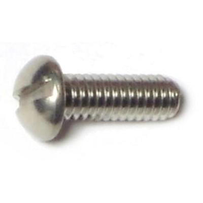 #8-32 x 1/2" 18-8 Stainless Steel Coarse Thread Slotted Round Head Machine Screws MSRSS-054