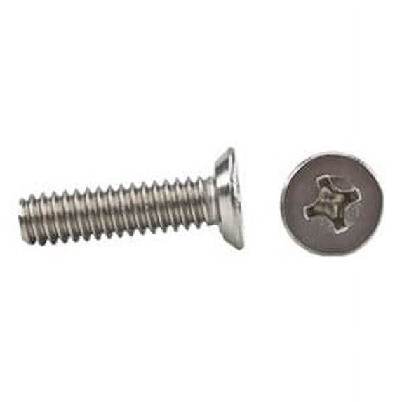 8-32 x 1/2" Machine Screws / Phillips / Flat Undercut Head / 18-8 Stainless Steel (Quantity: 1000 pcs)