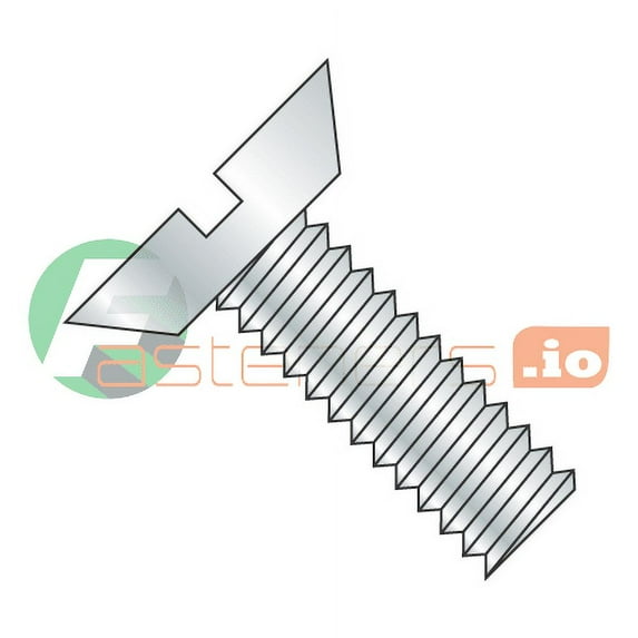 8-32 x 1/2" Machine Screws / Slotted / Flat Undercut Head / Steel / Zinc (Quantity: 10,000 pcs)