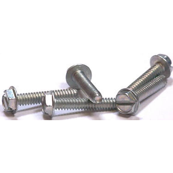 8-32 x 1/2" Trilobe Thread Forming Screws for Metal / Slotted / Hex Washer Head / 410 Stainless Steel - 10000 Piece Carton