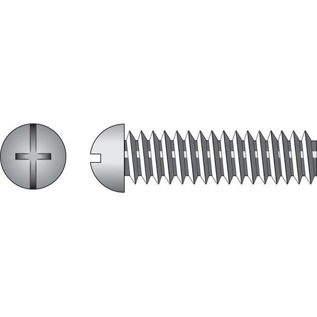 8-32 x 1.25 in. Hillman Combination Phillips & Slotted Round Head Machine Screw  Zinc
