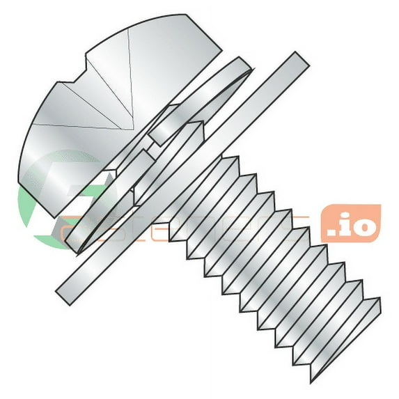 8-32 x 1/4" Double SEMS Screws / Flat & Split Washers / Phillips / Pan Head / Steel / Zinc / Flat Washer OD = 1/2 (Quantity: 10,000 pcs)