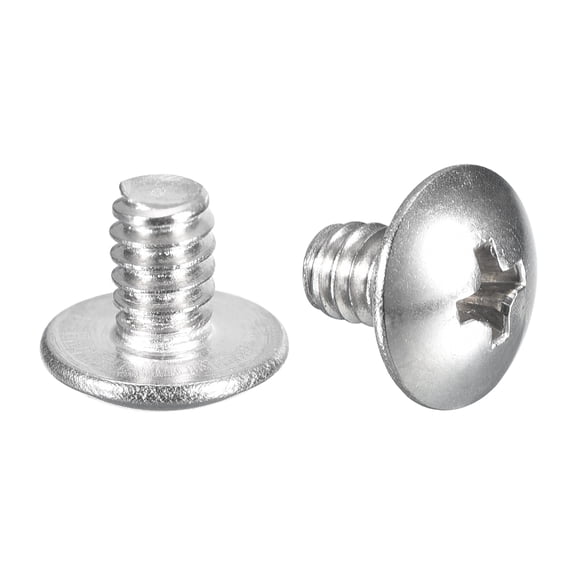 #8-32 x 1/4" Truss Head Phillips Machine Screws, Full Thread, 304 Stainless Steel, 50 Pack