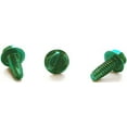 thumbnail image 1 of 8-32 x 1/4" Type F Grounding Thread Cutting Screws / Slotted / Hex Washer Head / Steel / Zinc Green - 10000 Piece Carton, 1 of 1