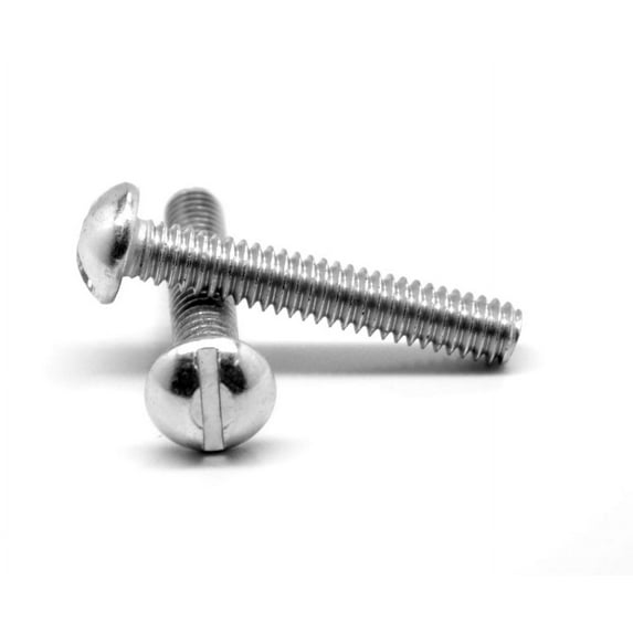 #8-32 x 1 5/8" (FT) Coarse Thread Machine Screw Slotted Round Head Low Carbon Steel Zinc Plated Pk 2250
