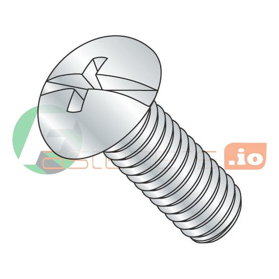 8-32 x 1" Machine Screws / Combo / Round Head / Steel / Zinc (Quantity: 5,000 pcs)
