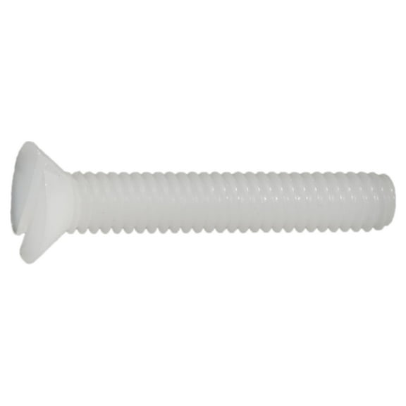 #8-32 x 1" Nylon Plastic Coarse Thread Slotted Flat Head Screws (20 pcs.)