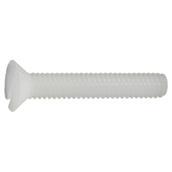 #8-32 x 1" Nylon Plastic Coarse Thread Slotted Flat Head Screws (20 pcs.)