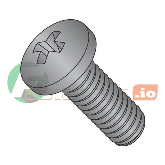 8-32 x 2" Machine Screws / Phillips / Pan Head / Steel / Black Zinc (Quantity: 2,000 pcs)