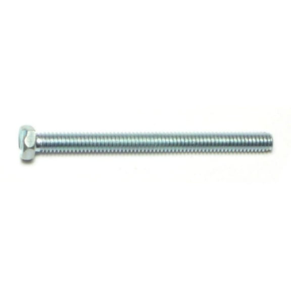 #8-32 x 2" Zinc Plated Steel Coarse Thread Slotted Indented Hex Head Machine Screws MSIHS-095