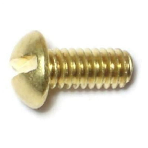#8-32 x 3/8" Brass Coarse Thread Slotted Round Head Machine Screws (24 pcs.)