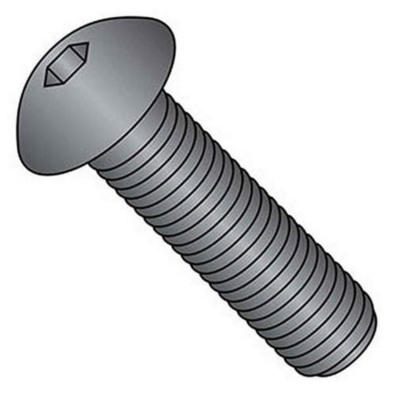 8-32 x 3/8"" Button Socket Cap Screw - Steel - Black Oxide - UNC - Pkg of 100 -
