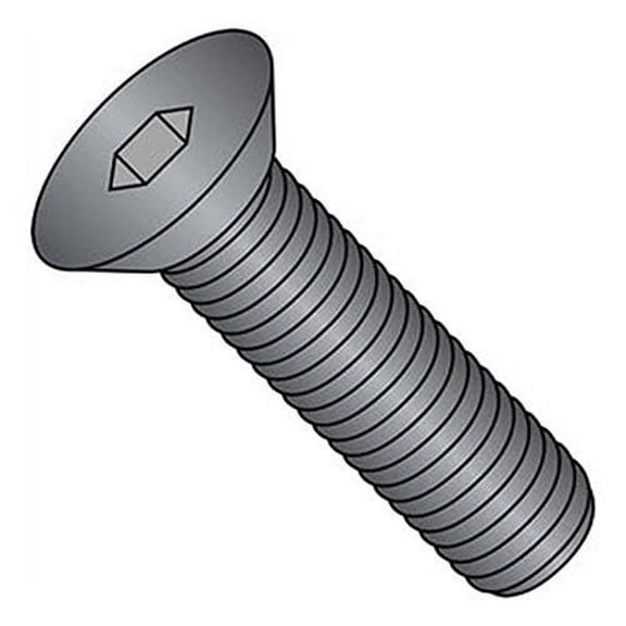 8-32 x 3/8" Flat Socket Cap Screw - Steel - Black Oxide - UNC - Pkg of 100 - USA
