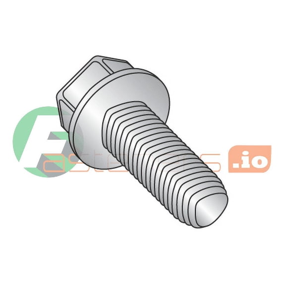 8-32 x 3/8" Full Trilobe Thread Forming Screws / Unslotted / Hex Washer Head / 18-8 Stainless Steel (Quantity: 5,000 pcs)