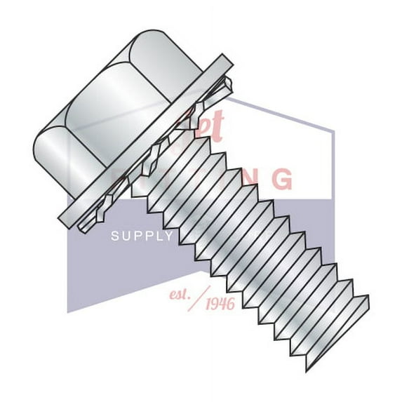 8-32 x 3/8" SEMS Screws | External Tooth Washers | Unslotted | Hex Washers Head | Steel | Zinc (Quantity: 10000)
