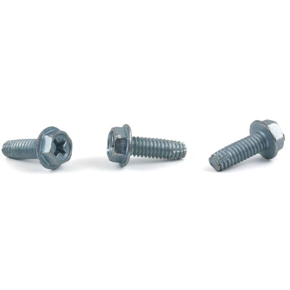 8-32 x 3/8" Type F Grounding Thread Cutting Screws / Phillips / Hex Washer Head / Steel / Zinc Green - 10000 Piece Carton