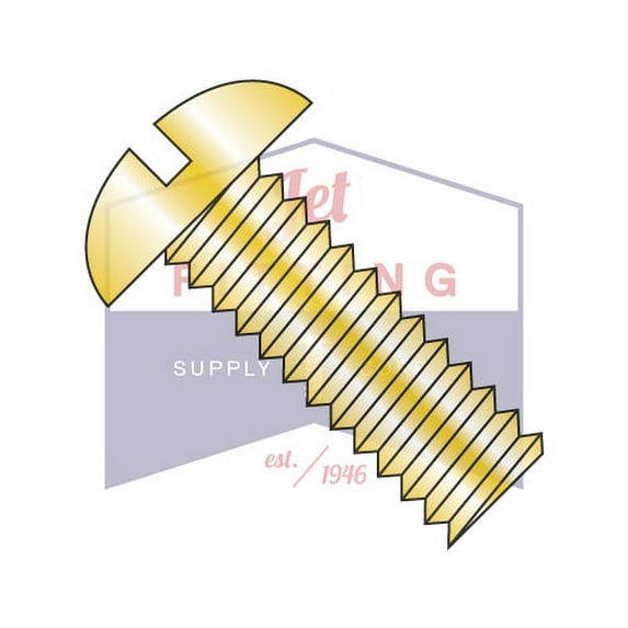 8-32 x 5/8" Machine Screws | Slotted | Round Head | Steel | Zinc Yellow (Quantity: 9000)