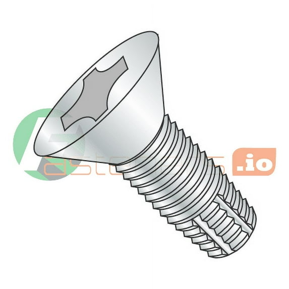 8-32 x 5/8" Type F Thread Cutting Screws / Phillips / Flat Head / Steel / Zinc (Quantity: 10,000 pcs)