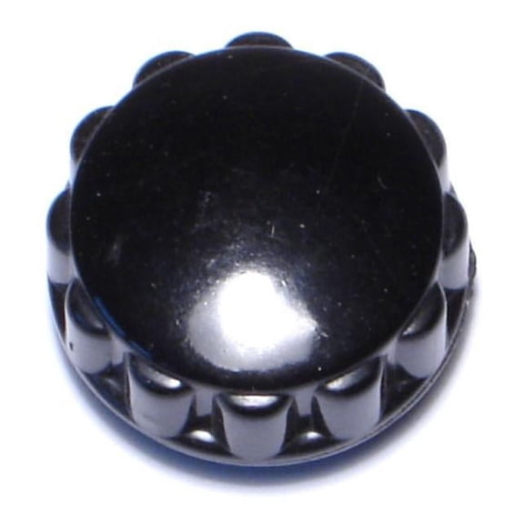 #8-32 x 7/8" Black Plastic Coarse Thread Knurled Knobs (4 pcs.)