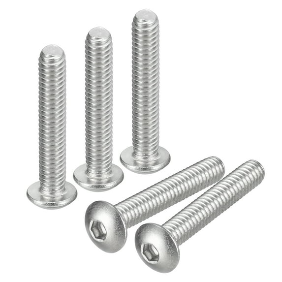 #8-32x1" Button Head Socket Cap Screws, 50 Pack 304 Stainless Steel Screws