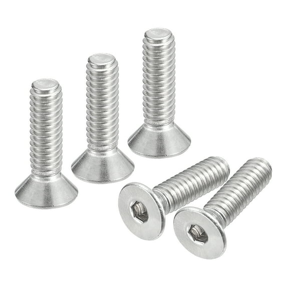#8-32x5/8" Flat Head Socket Cap Screws, 304 Stainless Steel Hex Socket Drive Fasteners Bolts 25Pack