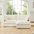thumbnail image 1 of 83.4"Oversized 2-Seater Corduroy Loveseat Sofa with Ottoman,  Removable, Washable Cover,Chaise Lounge for Living Room, 1 of 11